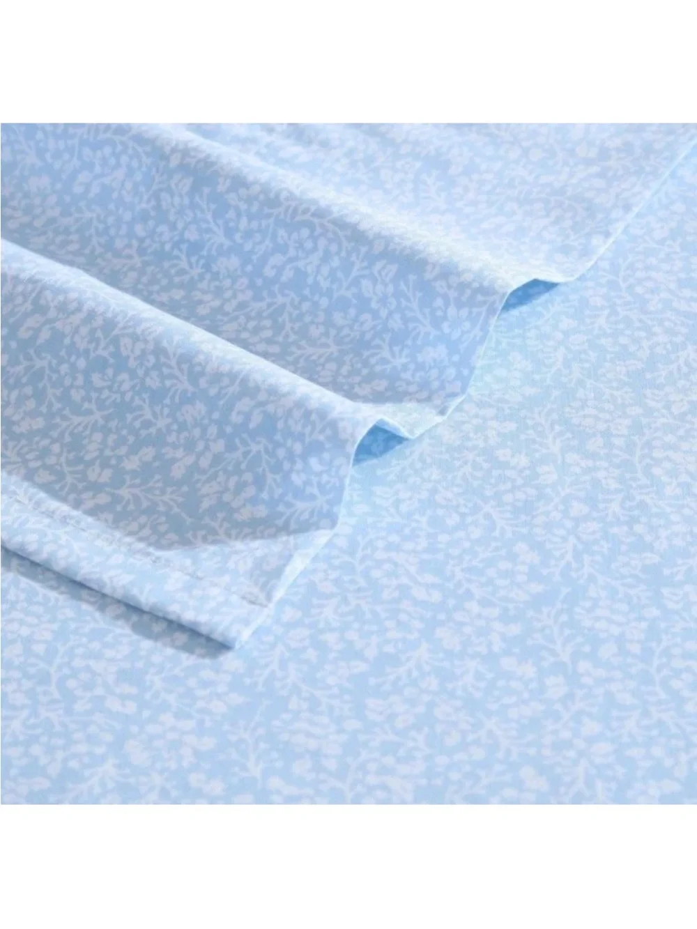 Laura Ashley KING Maeve Blue Floral 4Pc Sheet Set 100% Cotton Percale/Breathable